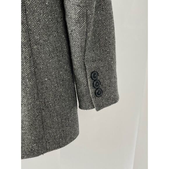 BANANA REPUBLIC Petite 8P Tipped Hack ing Jacket 2 Button Blazer Wool Blend Gray - Picture 4 of 8